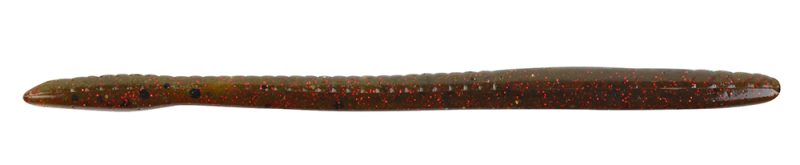 Berkley Powerbait Bottom Hopper Worm - 6.25in - Green Pumpkin Red