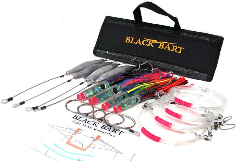 Black Bart Lures Wahoo Rigged Light Tackle Trolling Pack Single Hooks - 2081