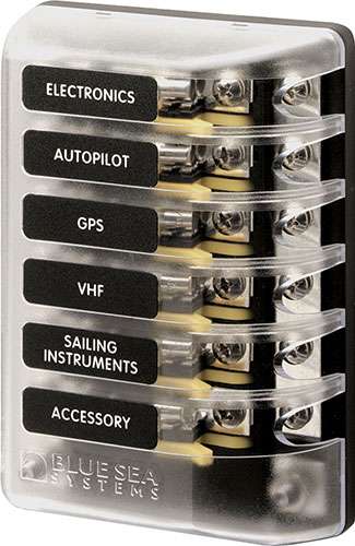 Blue Sea 5015 ST Glass 6 Circuit Fuse Block