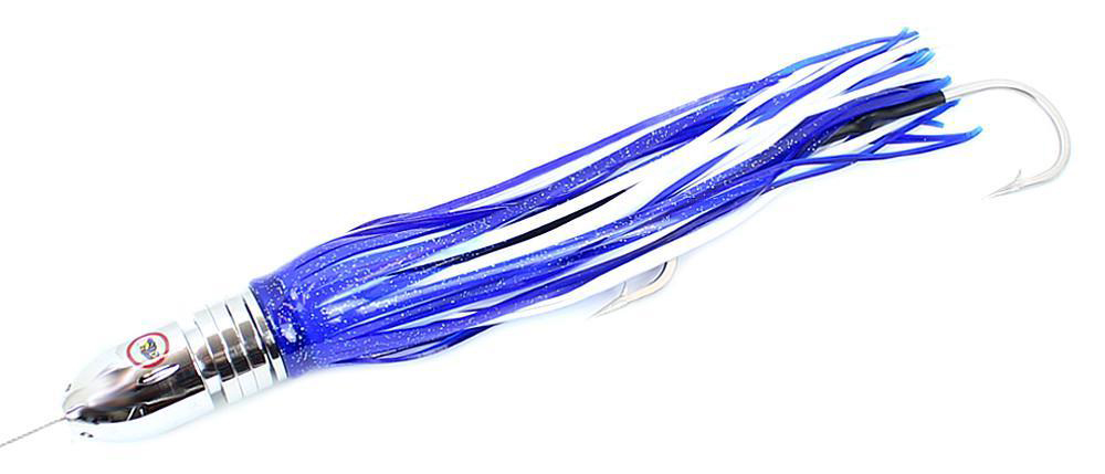 Blue Water Candy Hoo-Knocker Lure - Blue/White Squid