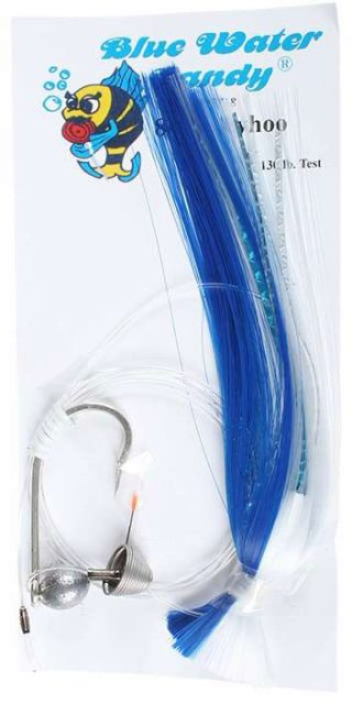 Blue Water Candy Skirted Ballyhoo Rig - 8/0 Blue/White