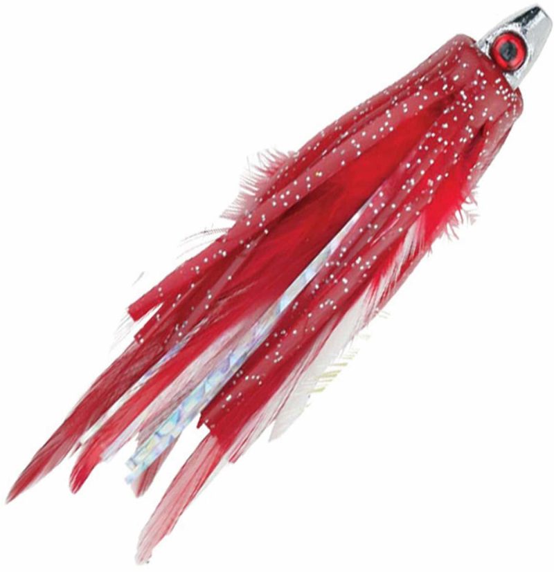 Boone Feather Trolling Jig 1/4oz 4in 2pk Red/White