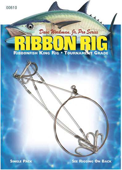 Boone Ribbon Rig 1pk - 2/0 Single Hook, 3 #4 Treble Hooks - 00610