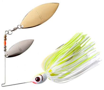 Booyah Willow Double Blade Spinbait 1/2oz Chart Pearl/White Chart - BYBW12 616 Chartreuse Pearl White/White Chartreuse