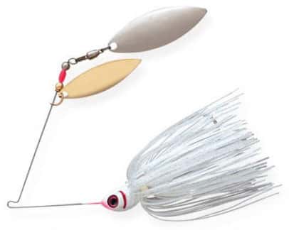 Booyah Willow Double Blade Spinbait 3/8oz Pearl/Satin Silver Gloim - BYBW38 636 Pearl White/Satin Silver Gloim