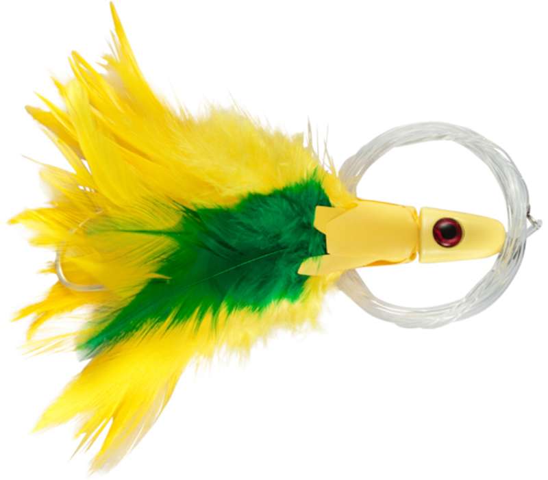 C & H Lures No Alibi Trolling Feather Rigged - 1 oz. - Yellow/Green