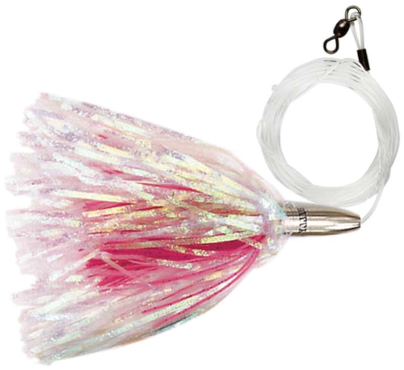 C & H Mini Turbo Slammer Lure - 5-1/2" w/ Mono Rig Pearl/Pink - MTSM Pearl/Pink