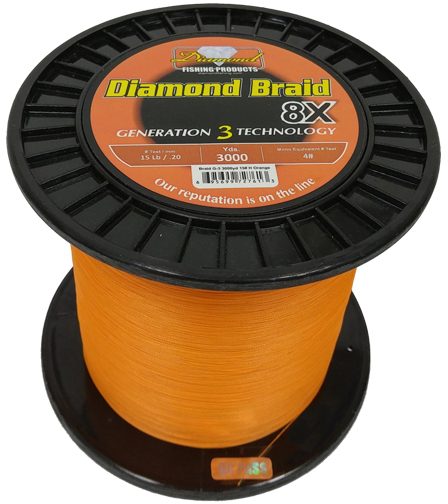 Diamond Braid Generation III 8X Braided Line - Orange - 50lb - 300yd