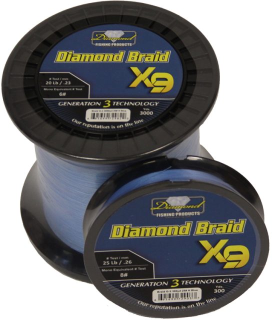 Diamond Braid Generation III X9 Braided Line - Blue - 30lb - 300yd