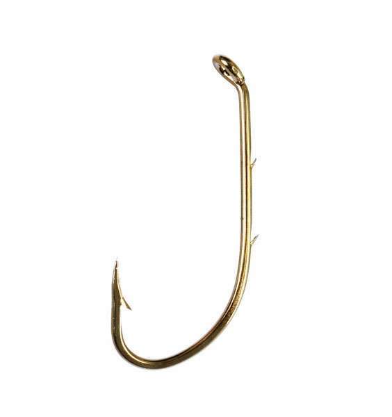 Eagle Claw 181 Down Eye Offset Baitholder Hooks - Large - Size 1/0