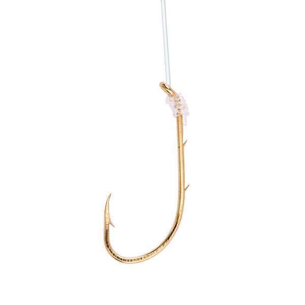 Eagle Claw Lazer Sharp 9212H Baitholder Snelled Hooks Gold 18" - 4/0