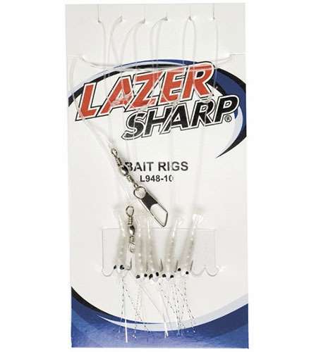 Eagle Claw Lazer Sharp L948 Sabiki Shrimp Bait Rigs - Size 8