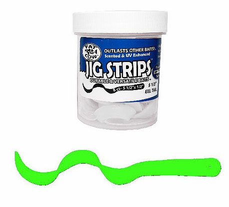 Fat Cow Fishing Jig Strips Eel Tail - 5 1/2 in. - Chartreuse