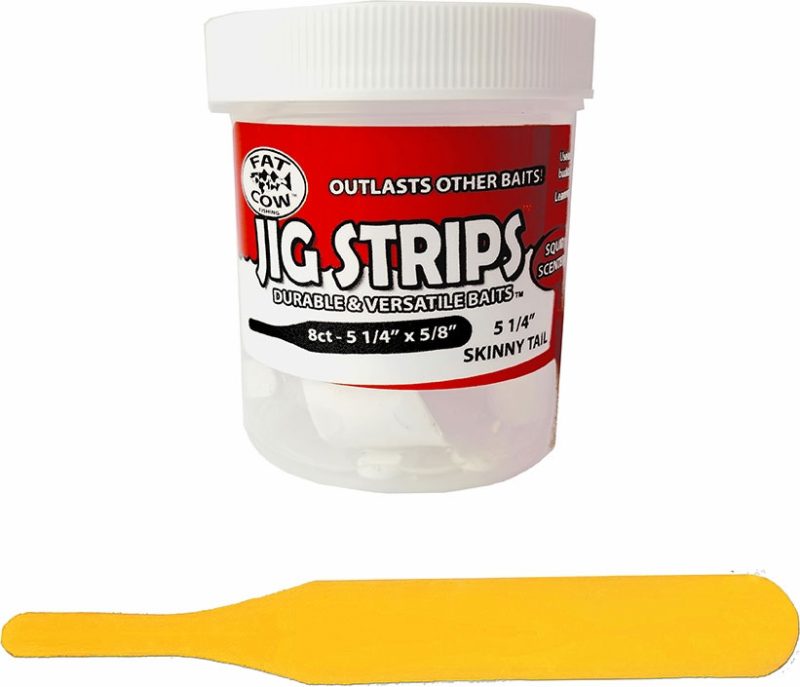 Fat Cow Fishing Jig Strips - Skinny Tail - Yellow