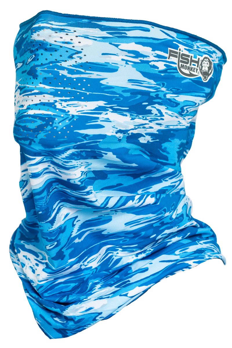 Fish Monkey FM40 Performance Face Guard - Blue Water Camo