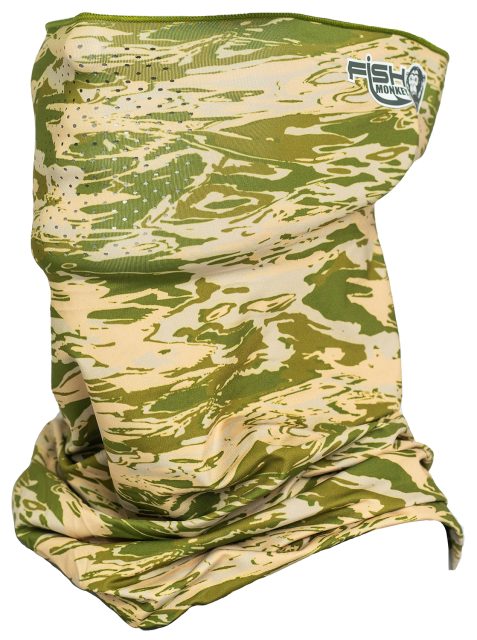 Fish Monkey FM40 Performance Face Guard - Green Water Camo