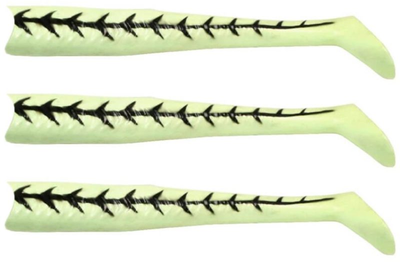 FishLab Mad Eel Replacement Tails - 7in - Green Glow