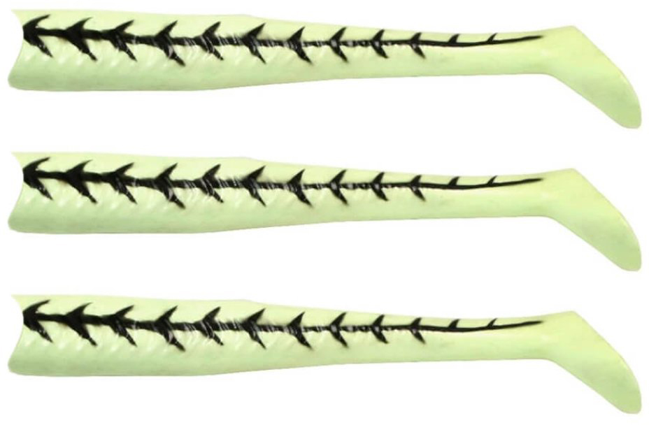 FishLab Mad Eel Replacement Tails - 7in - Green Glow