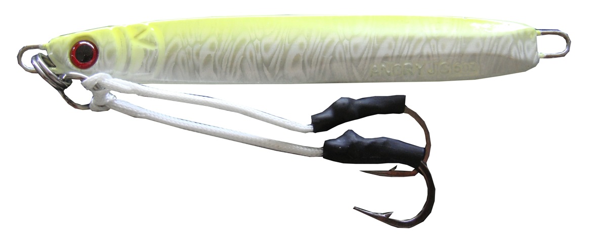 Frenzy Tackle Rigged 7oz Angry Jigs w/ Double Assist Hooks - Glow