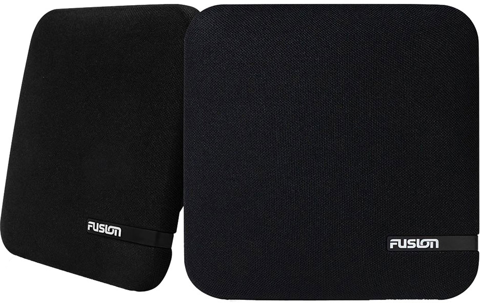Fusion SM Series 6.5in 100W Shallow Mount Square Speakers - Black Grill