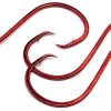 Gamakatsu Octopus Hooks, Circle, Inline Point, Red 2/0 6 Pack - 221312