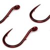 Gamakatsu Single Egg Hooks, Barb on Shank, Red - Size 10 - 04305