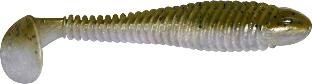 Googan Baits Saucy Swimmer - 3.3in - Green Pumpkin Pearl