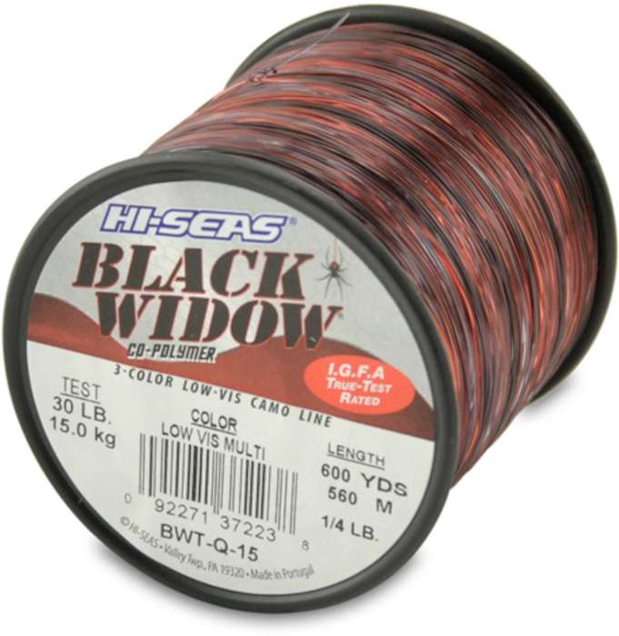 Hi-Seas Black Widow IGFA Micro-Thin Camo Line 1/4 lb. Spool - BWT-Q-15