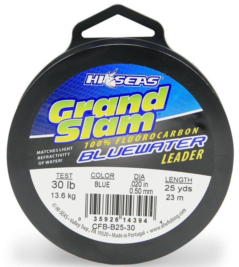 Hi-Seas Grand Slam Bluewater Fluorocarbon Leader 30lb 25yd Spool Blue