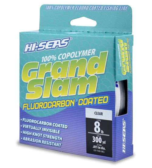 Hi-Seas Grand Slam Fluorocarbon Coated 8lb 300yds - GSF-F300-08CL