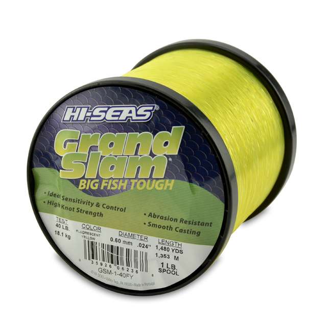 Hi-Seas Grand Slam Mono 1 lb. Spool Fluorescent Yellow - GSM-1-40FY