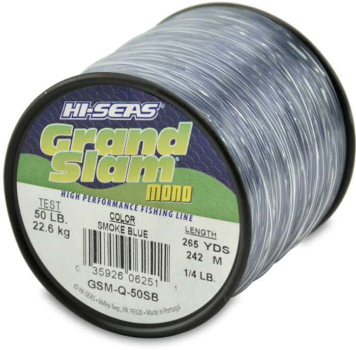 Hi-Seas Grand Slam Mono 1/4 lb. Spool Smoke Blue - GSM-Q-50SB