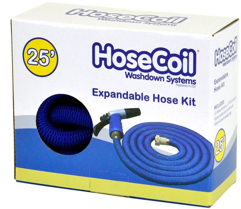 HoseCoil Expandable Hose Kit w/ Nozzle and Storage Bag - 25 ft.