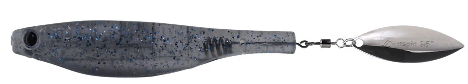 Hyperlastics Dartspin Lure - 3.5in - Smoke Blue/Silver