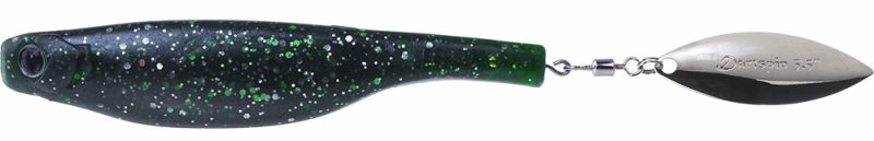 Hyperlastics Dartspin Lure - 4.5in - Green Bait/Silver