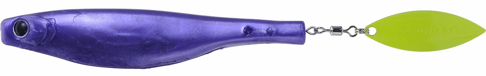 Hyperlastics Dartspin Lure - 4.5in - Purple Pearly/Chartreuse