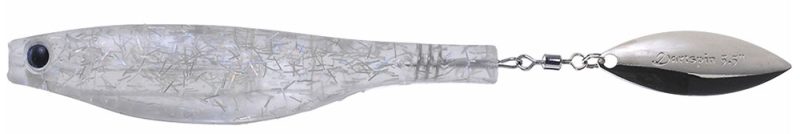 Hyperlastics Dartspin Lure - 4.5in - See-Through Clear/Silver