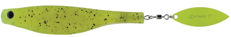 Hyperlastics Dartspin Lure - 7in - Double Pepper/Chartreuse