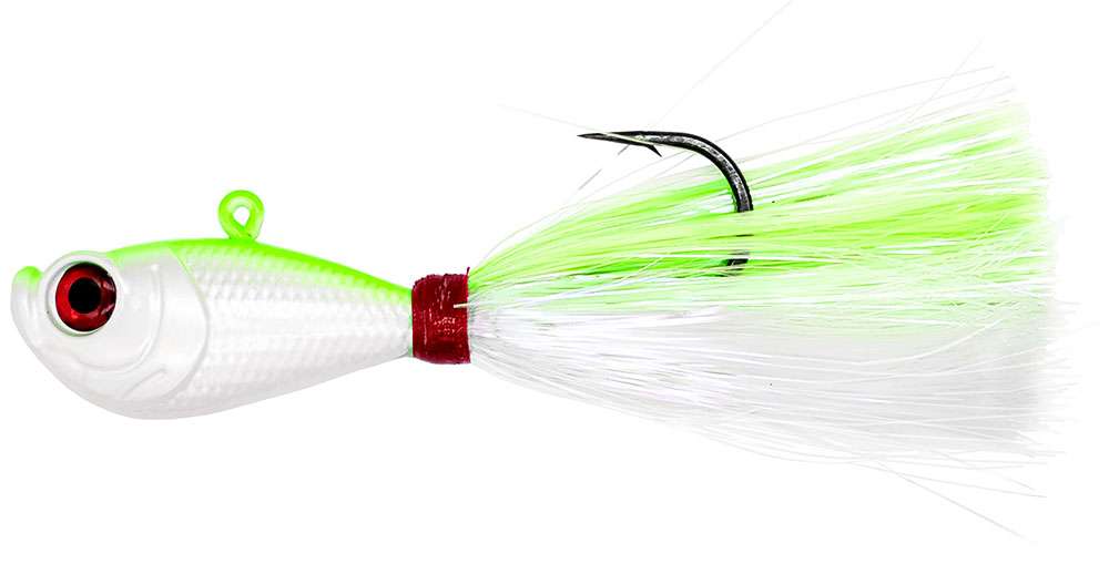 Intent Tackle Mylar Series Bucktail - 4oz - White/Chartreuse