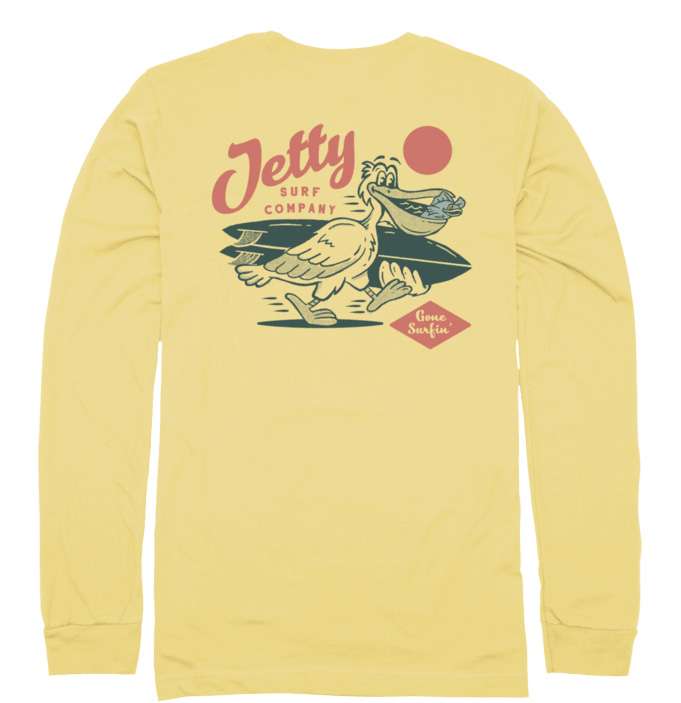 Jetty Pelican Long Sleeve T-Shirt - Blonde - 2X-Large
