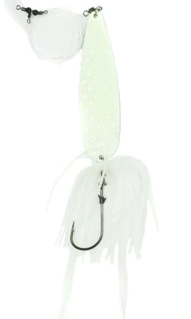 Jigging World Fluke Spoon Rig - 4.5in - Glow