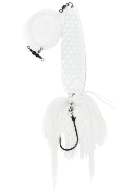 Jigging World Fluke Spoon Rig - 4.5in - White