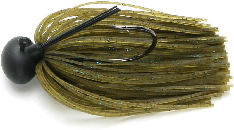 Keitech Tungsten Model II Football Jig 1/4 oz Green Pumpkin Blue Flake