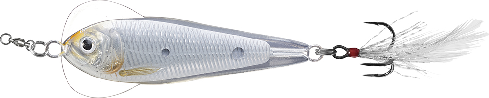 LIVETARGET Flutter Sardine Jigging Spoon - 3in - Silver/Pearl