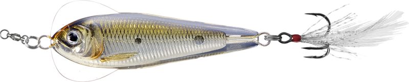 LIVETARGET Flutter Shad Jigging Spoon - 2-5/8in - Silver/Bronze