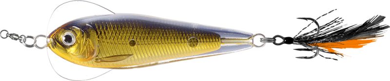 LIVETARGET Flutter Shad Jigging Spoon - 2in - Gold/Black