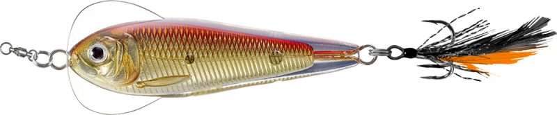 LIVETARGET Flutter Shad Jigging Spoon - 2in - Gold/Red