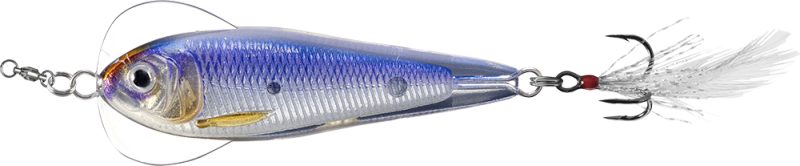 LIVETARGET Flutter Shad Jigging Spoon - 2in - Silver/Violet