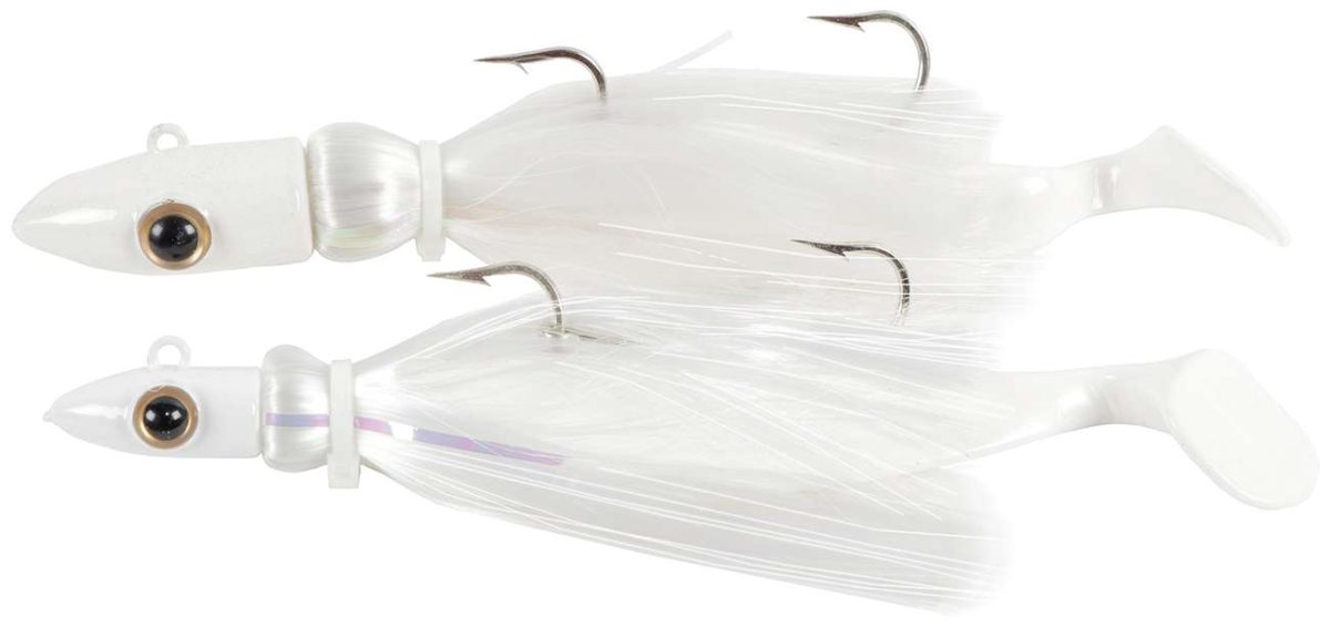 MagicTail Bullet Head Tandem Mojo Rig - 6oz x 3oz - White