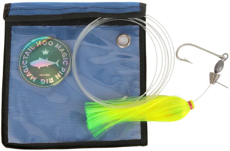 MagicTail Hoo Magic Pin Rigged Trolling Head - 6oz - Chart Green Tip